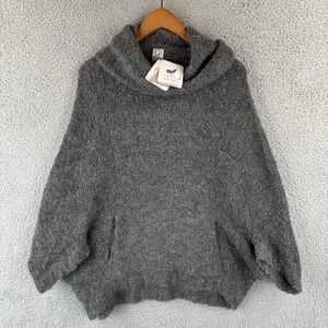 NEW Inca Fashions Alpaca Hoodie Women S/XS Gray Pullover Kangaroo Pouch